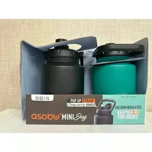 Asobu Mini Jug, 2 count, teal and black